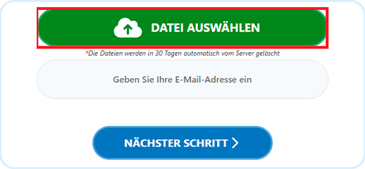 Klicken Sie auf Datei auswählen und wählen Sie eine Datei aus