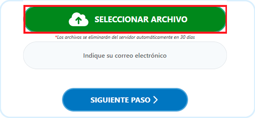 Presione el botón Seleccionar archivo y seleccione el archivo