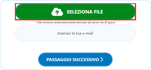 Premete il tasto Seleziona file e selezionate il file