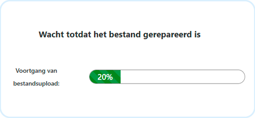 Wacht totdat het bestand hersteld is
